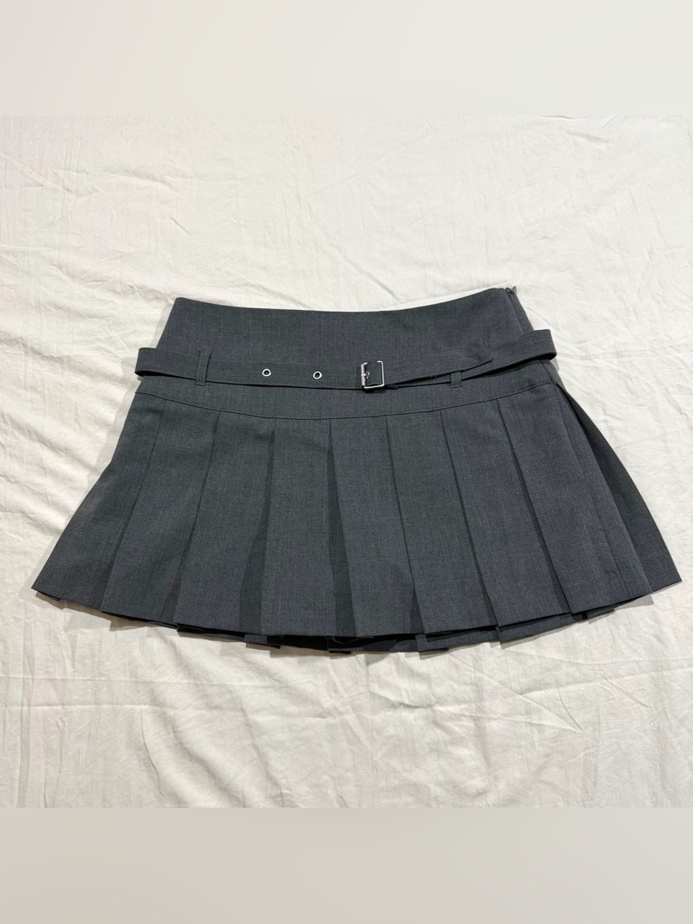 Zara Charcoal Pleated Mini Skirt with Belt